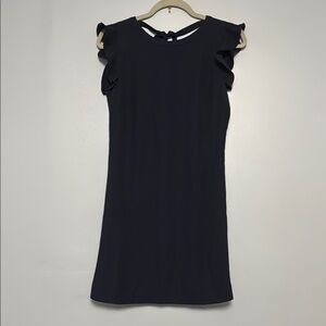 LOFT Black Sheath Mini Dress Flutter Sleeveless